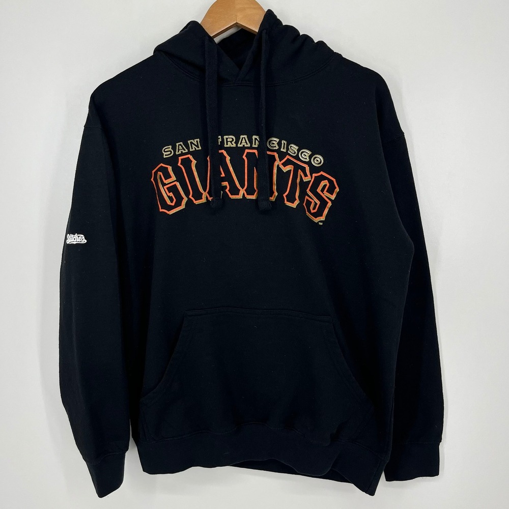 Stitches San Francisco Giants MLB Hoodie Mens Large Black Sweatshirt